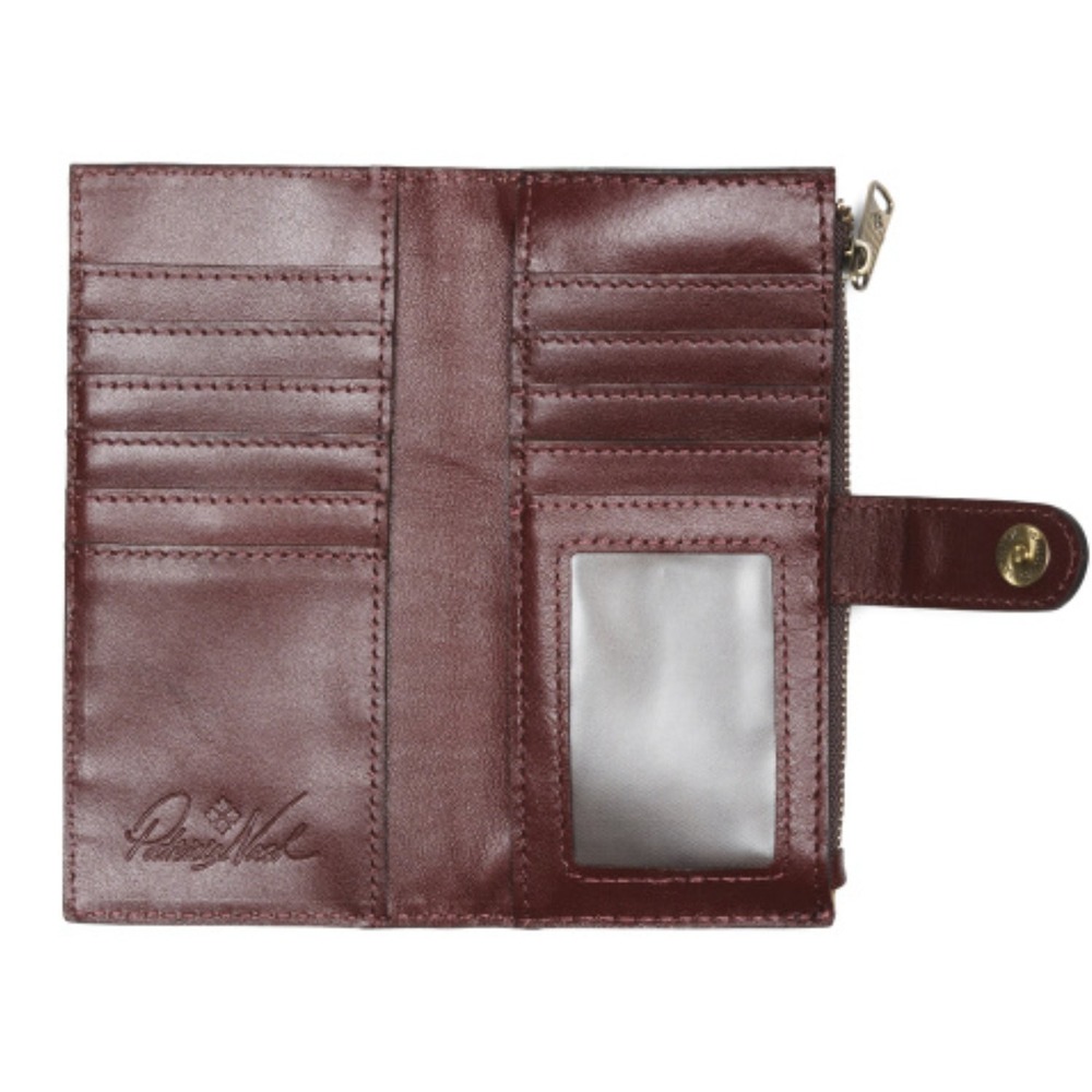 Patricia Nash Nazari Continental Leather Wallet RFID Protection Green Floral - Picture 3 of 3